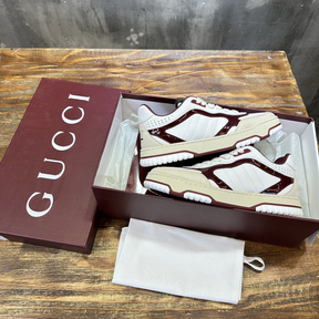 Gucci Sneaker Re-Web Detalhe Couro envernizado Rosso Ancora
