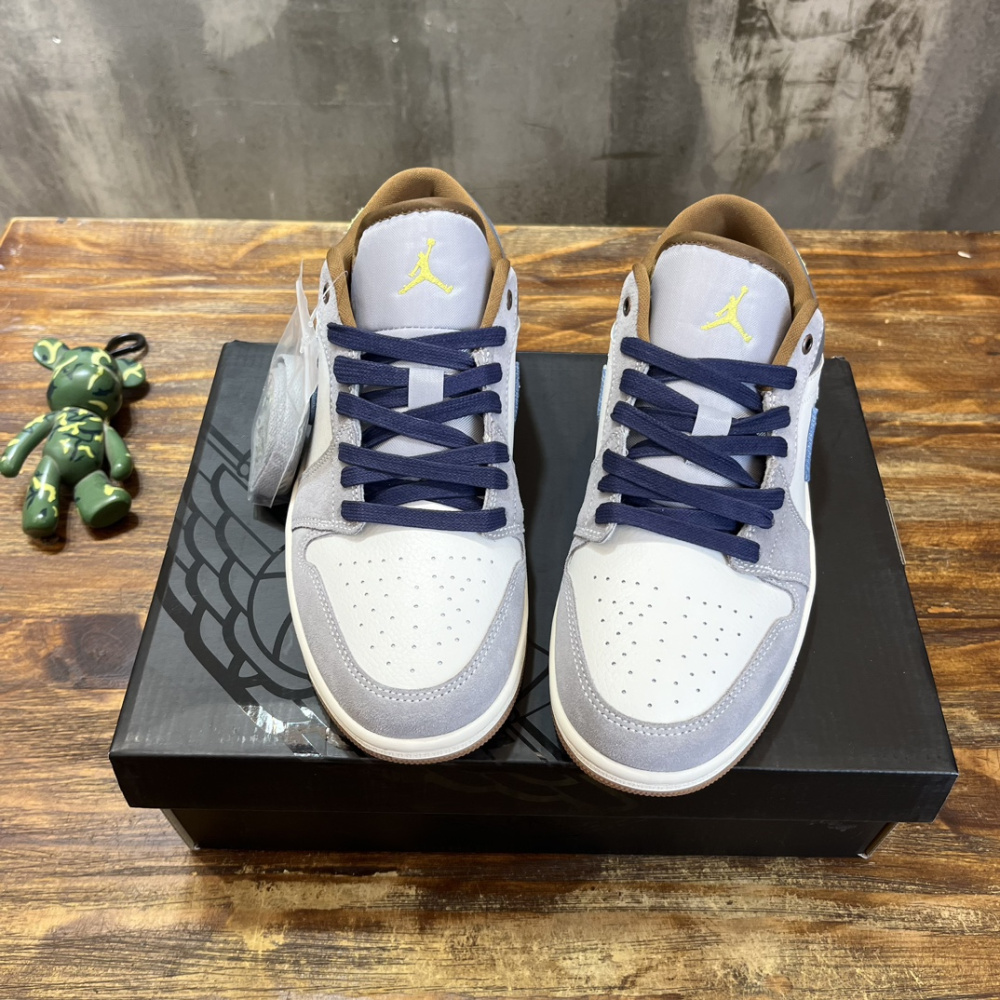 Nike Air Jordan 1 Low SE Phantom Repaired Denim Swoosh