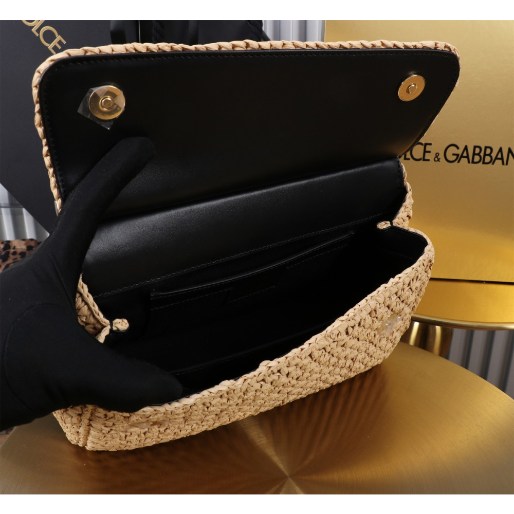Bolsa Dolce & Gabbana Tote Elongated Sicily (2 tamanhos) Preto/Bege