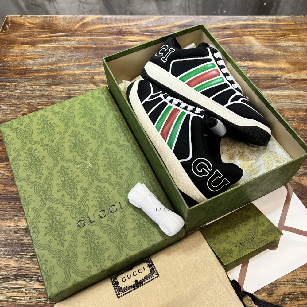 Tênis Gucci Screener With Web Neoprene Preto