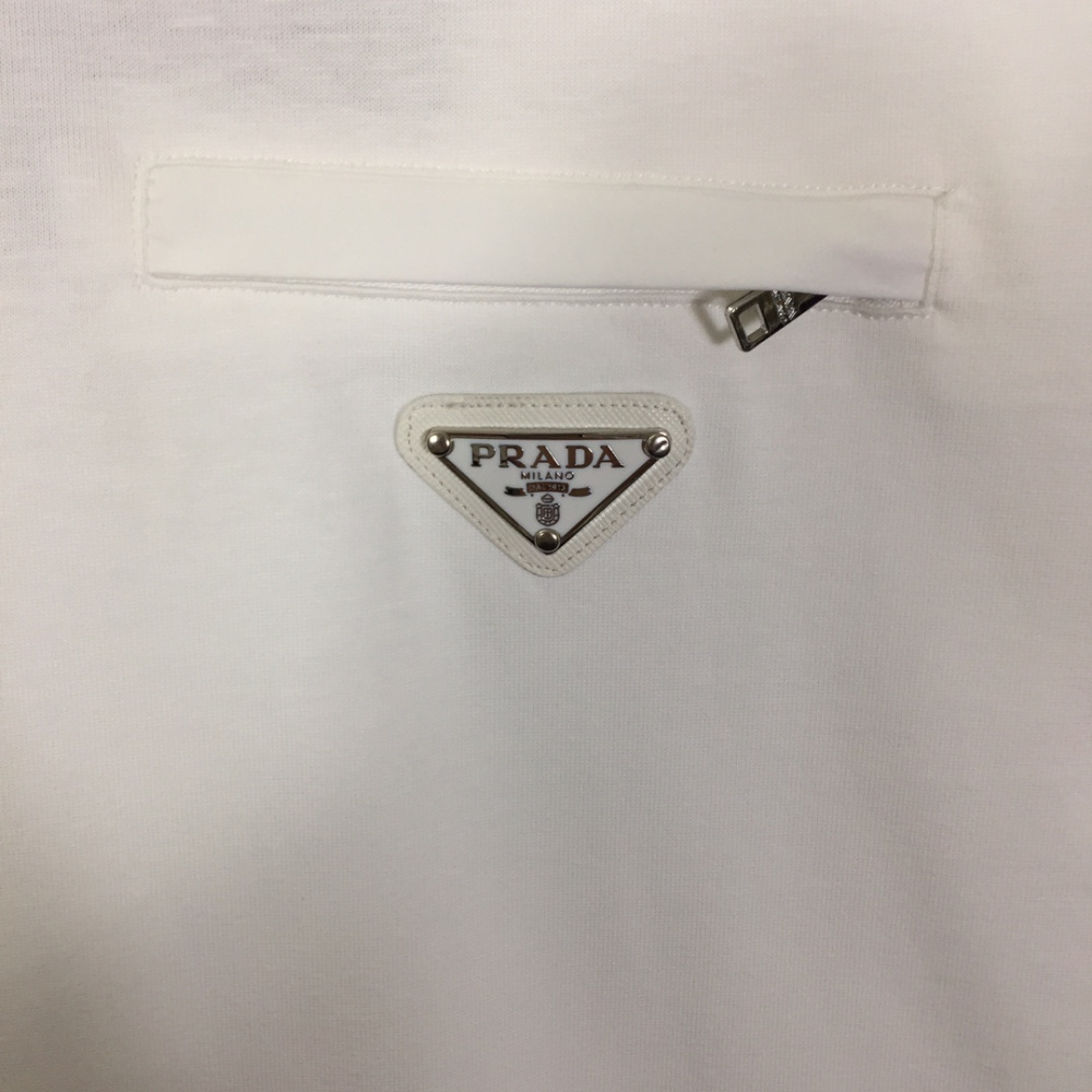 Camisa Prada em algodão com Bolso de zíper Branca