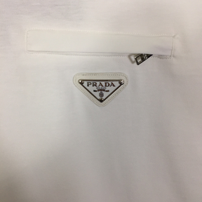 Camisa Prada em algodão com Bolso de zíper Branca