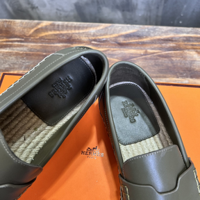 Alpargata TRIP Hermès em Couro Verde