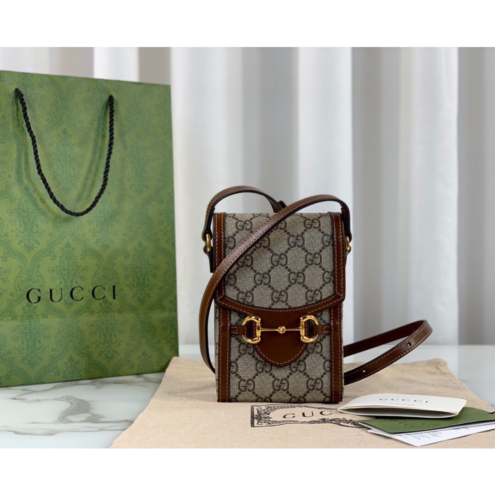Bolsa Gucci Horsebit 1955 Mini Bag in GG Supreme 11.5x17x4CM (3 cores)