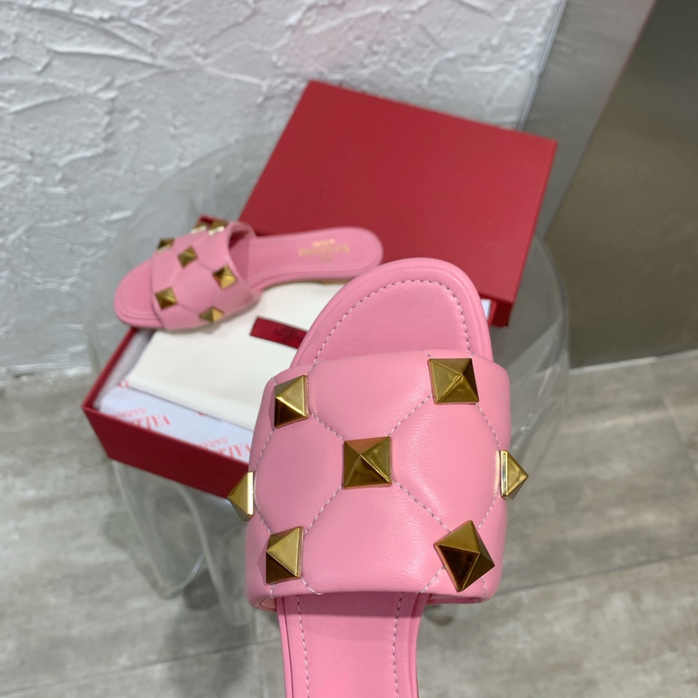 Sandália Valentino Garavani Roman Stud Mules Rosa