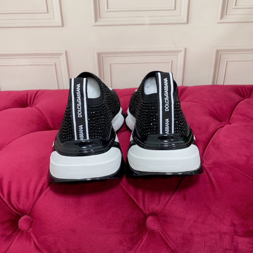 TÊNIS DOLCE & GABBANA FAST WITH FUSIBLE RHINESTONES BLACK