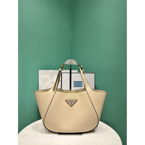 Bolsa Prada Tote Média em Couro 28x20.5x7.5cm (Preto e outras cores)