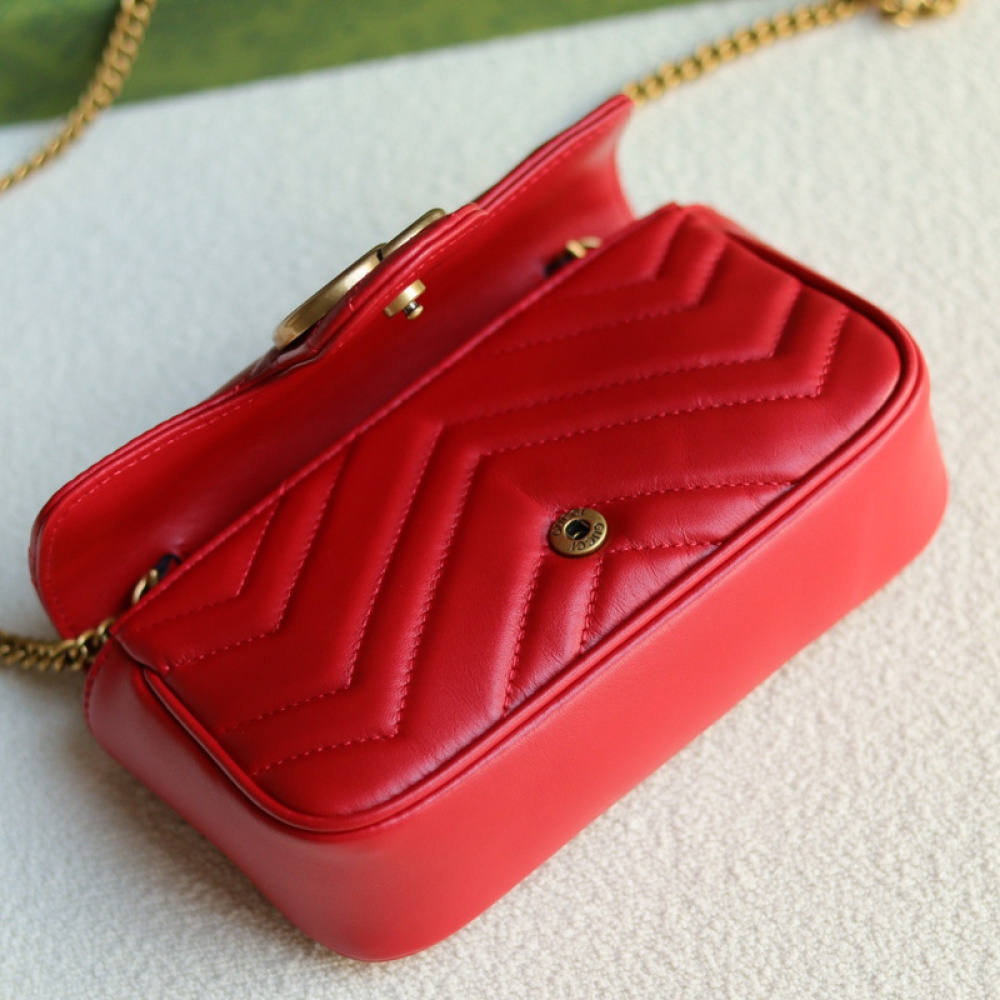 Bolsa Gucci GG Marmont Couro Vermelho Super mini/Média/Grande