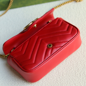 Bolsa Gucci GG Marmont Couro Vermelho Super mini/Média/Grande