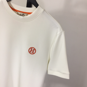 Camiseta Hermès com bordado H Branca