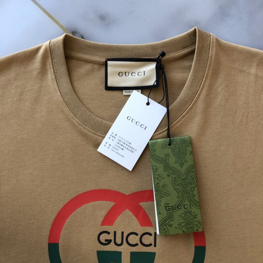 Cotton jersey printed T-shirt Marrom
