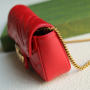 Bolsa Gucci GG Marmont Couro Vermelho Super mini/Média/Grande