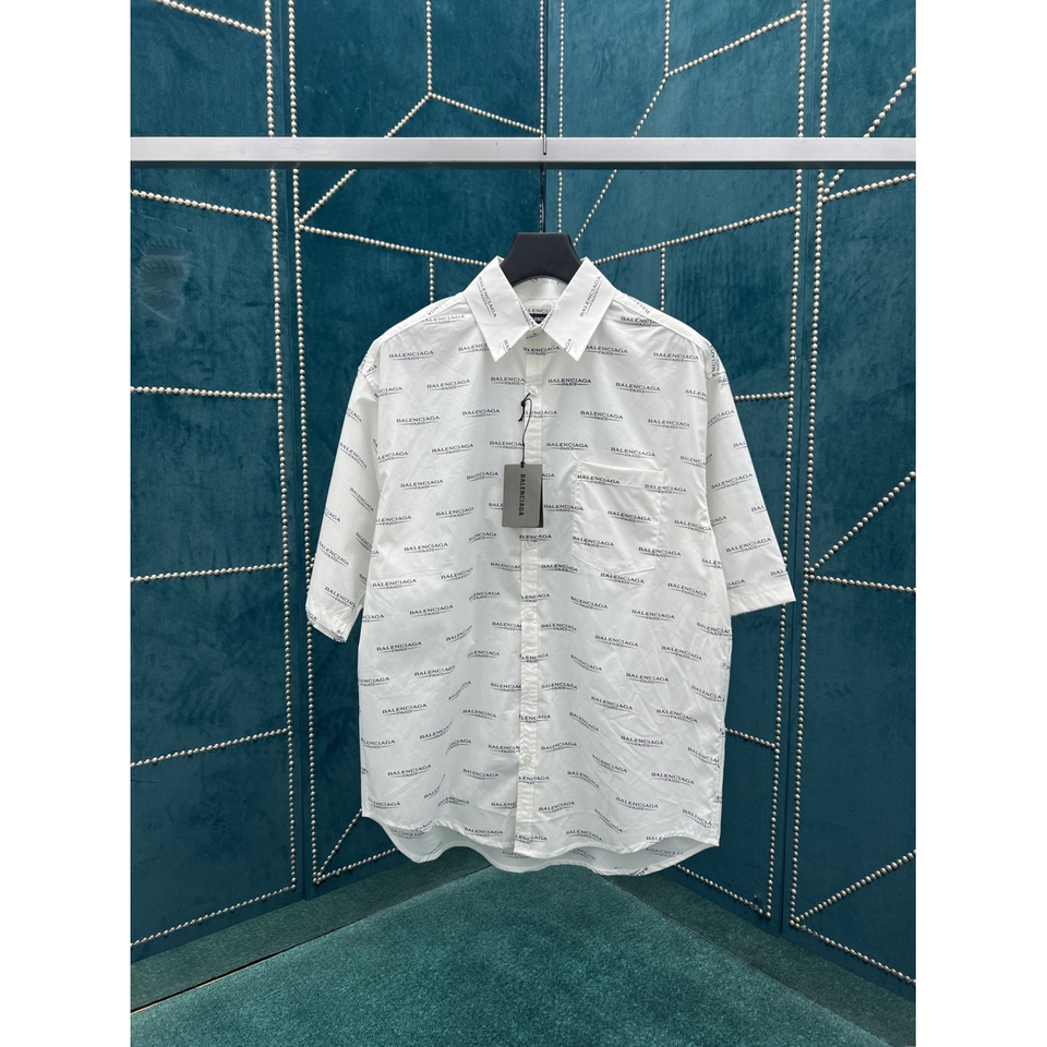 Camiseta de Manga Curta com estampa do logotipo Camisa Balenciaga Branca