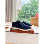 Summer Charms Walk Loro Piana Loafer Camurça Azul Marinho