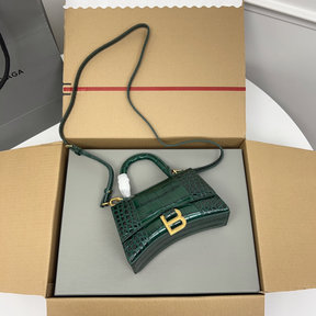 Bolsa Balenciaga Hourglass Mini em Couro Croco 19x8x21cm (6 cores)
