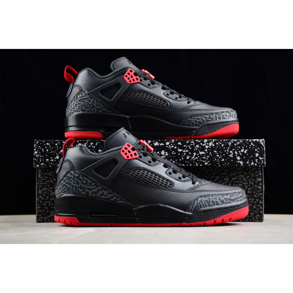 AIR JORDAN SPIZIKE LOW CNY YEAR OF THE DRAGON BLACK/GYM RED/COOL GREY/SAIL
