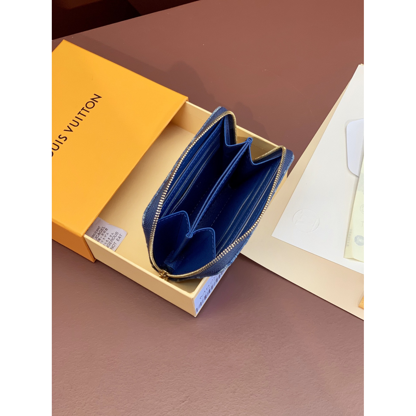Carteira Louis Vuitton Lou Wallet Denim Blue 11x8.5x2CM