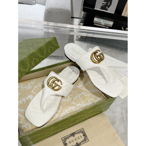 Sandália Gucci com Double G Branca