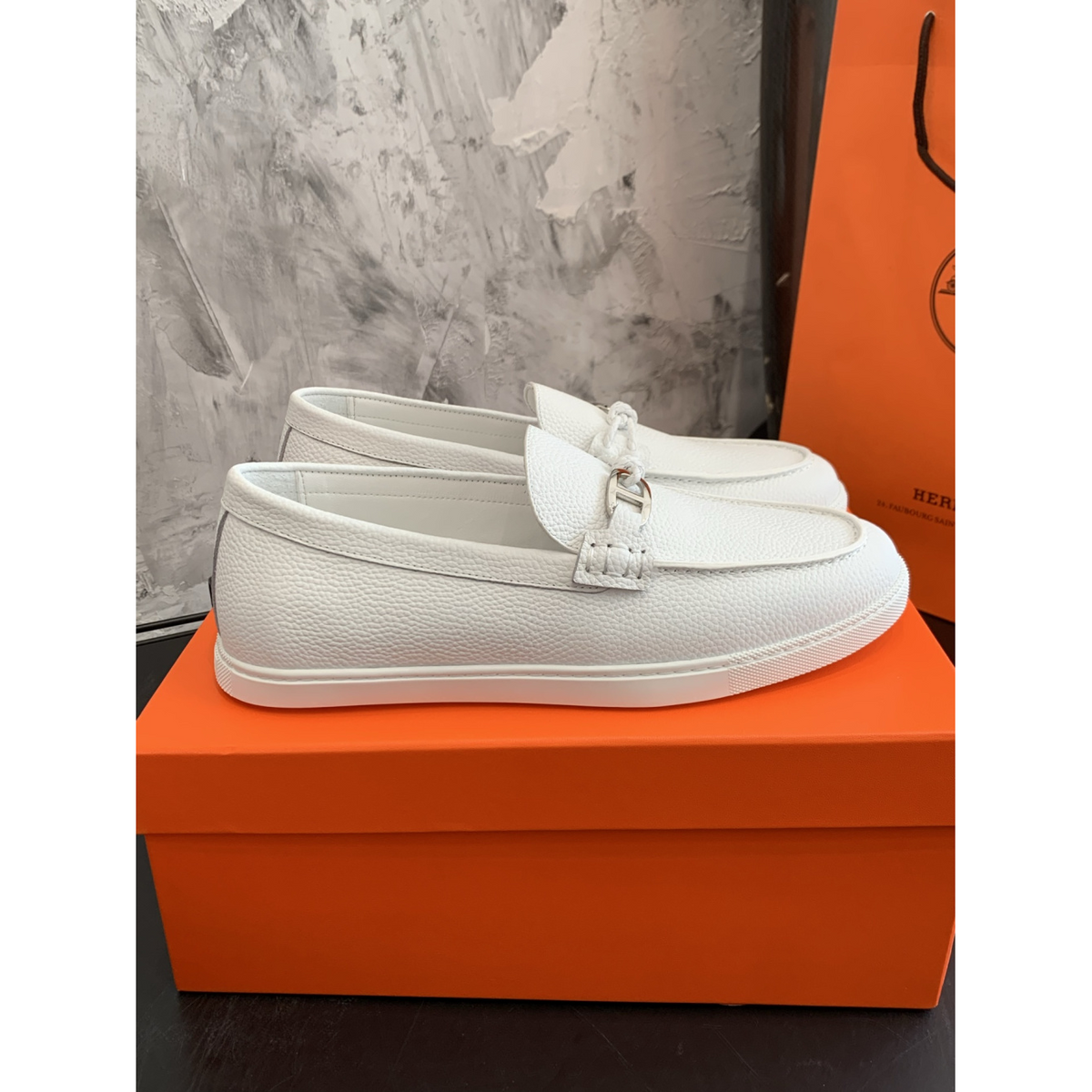 Tênis Hermès Mocassim Ignacio Branco