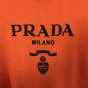 Moletom Prada com Logotipo Bordado Laranja
