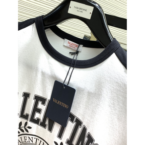 Camisa Valentino de algodão com Logo Preto e Branco detalhado