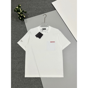 Camisa Prada em algodão com Logo na Manga Branca