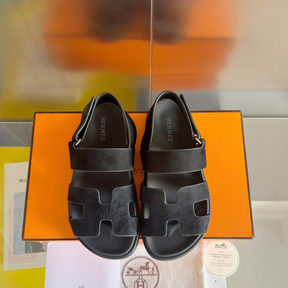 Sandália Hermès Genius em Camurça Preto