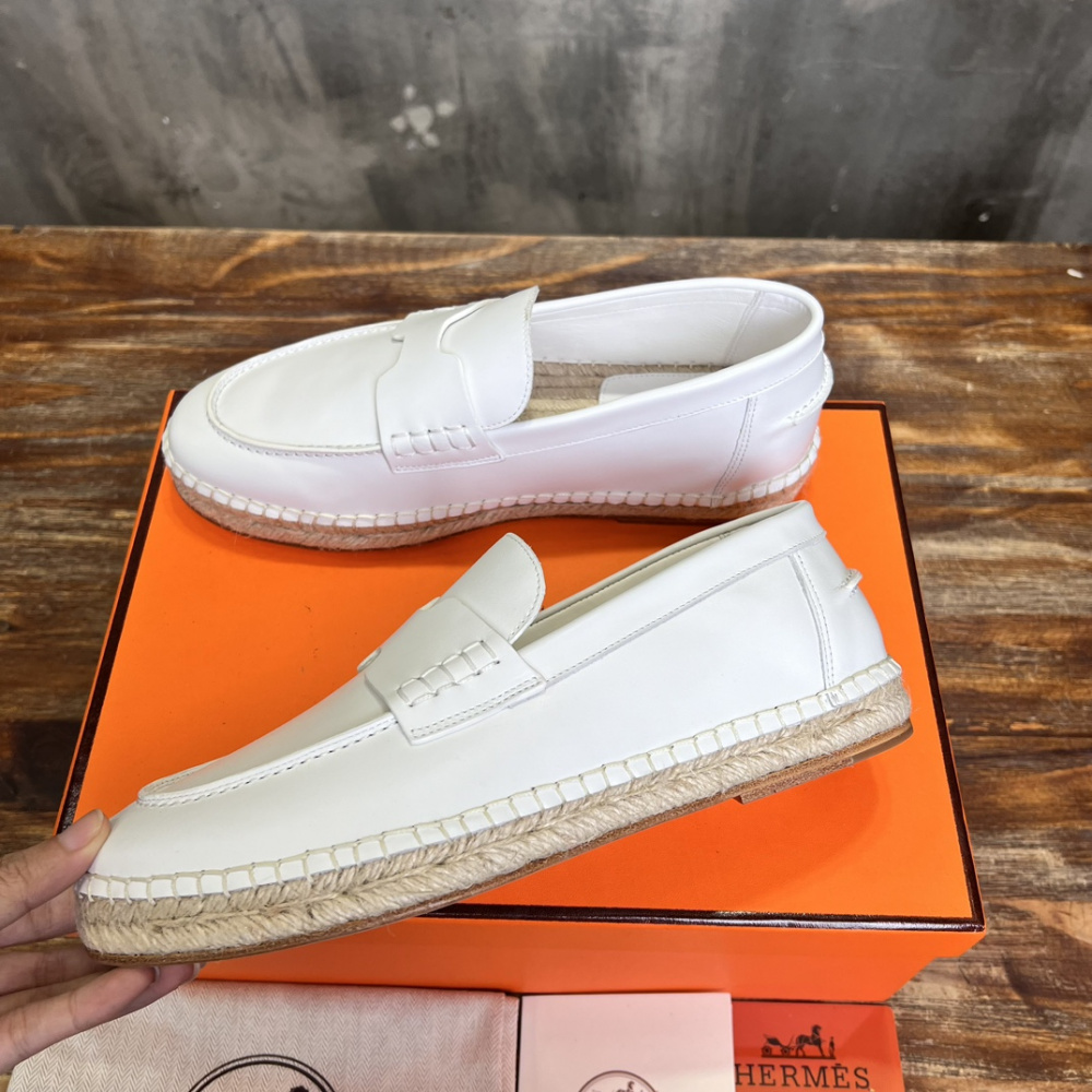 Alpargata TRIP Hermès em Couro Branco