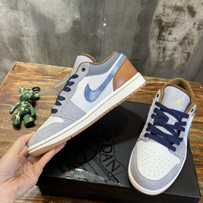 Nike Air Jordan 1 Low SE Phantom Repaired Denim Swoosh