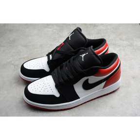 AIR JORDAN 1 LOW BLACK TOE WHITE/BLACK-GYM RED
