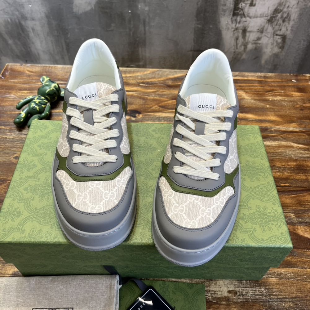 Tênis Gucci GG Supreme Cinza/Verde