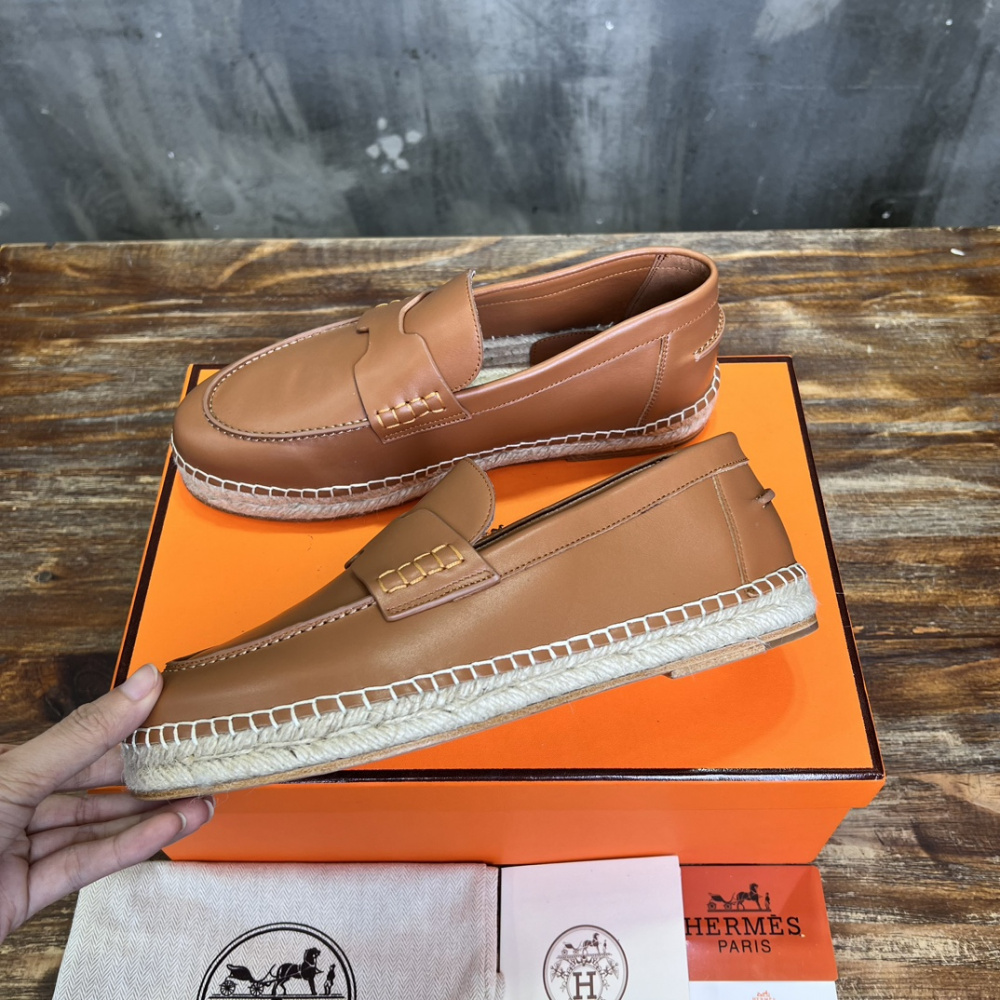 Alpargata TRIP Hermès em Couro Marrom