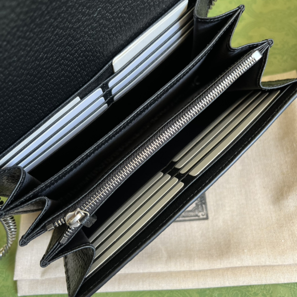 Bolsa Gucci Carteira Dionysus GG Preta Denin 20x4x14cm