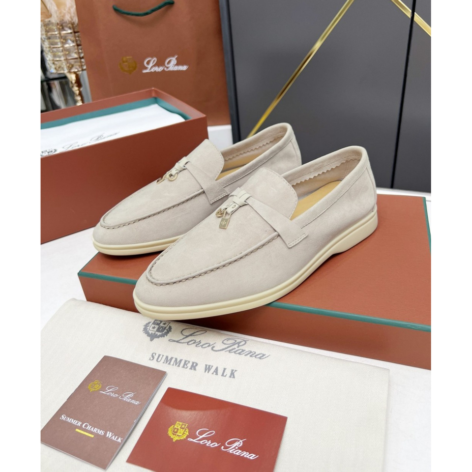 Summer Charms Walk Loro Piana Loafer Camurça Bege