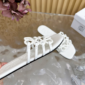 Sandália Loewe Slide Petal Anagram Branco