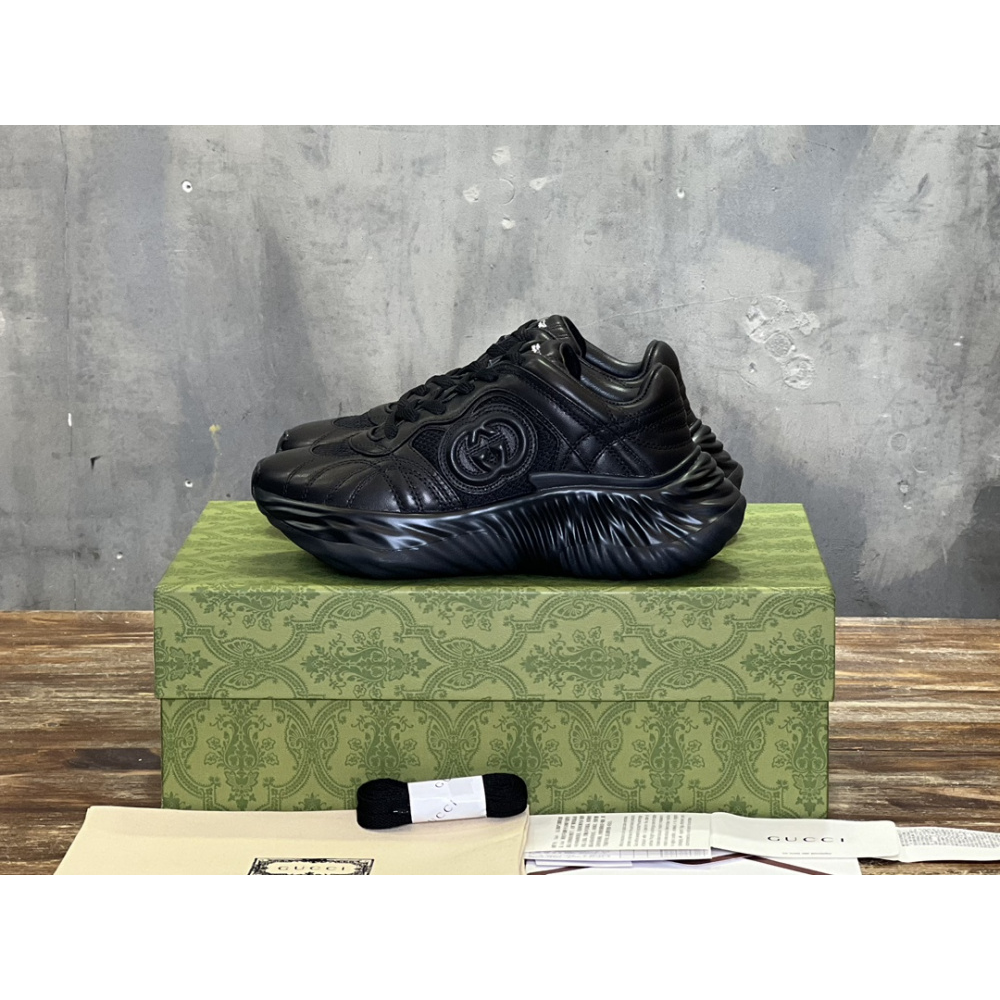 Tênis Gucci Ripple Couro Preto