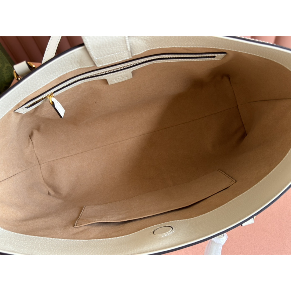 Bolsa Gucci Tote Ophidia GG Branca 38x28x14cm