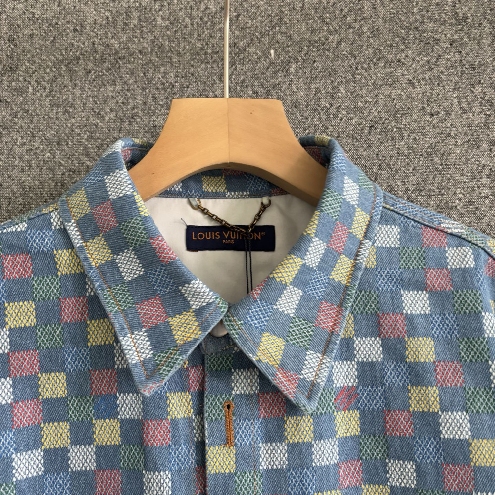 Camisa de Manga Curta com Cambraia Damier Louis Vuitton LV