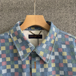 Camisa de Manga Curta com Cambraia Damier Louis Vuitton LV