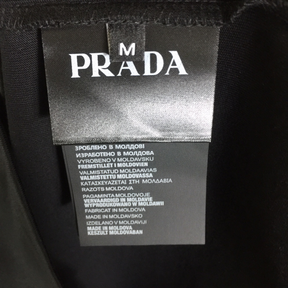 Camisa Prada em algodão Estampada Logotipo Preta