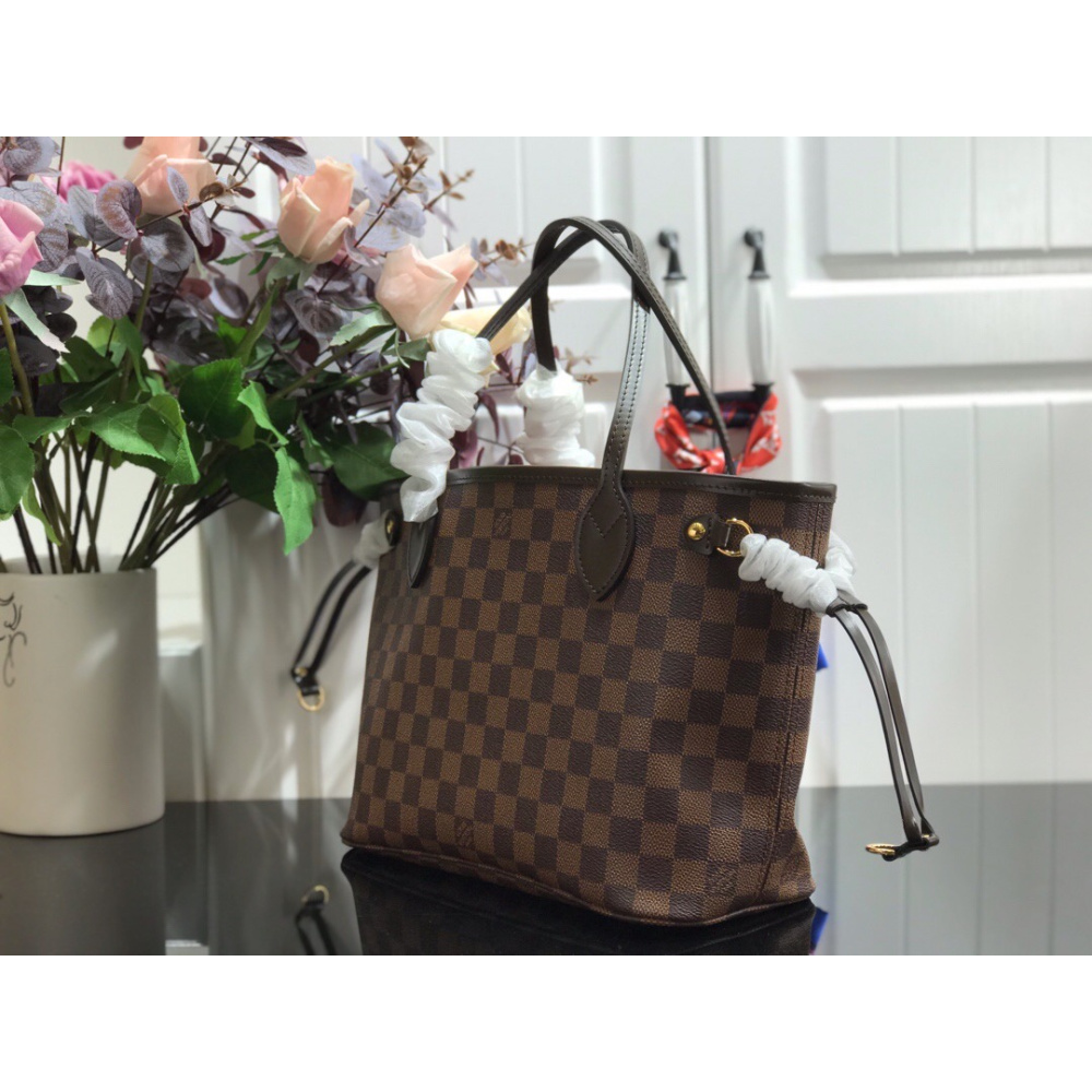 Bolsa Louis Vuitton Neverfull Damier Ébene Interior Vermelho