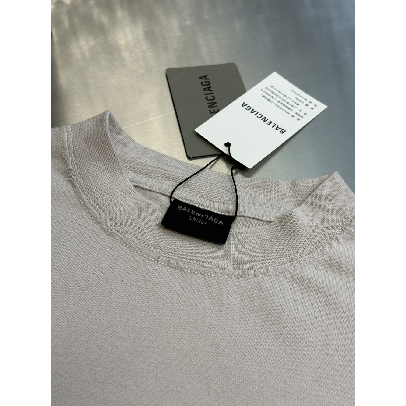 Camiseta de Algodão Balenciaga 3B Oversize Branca