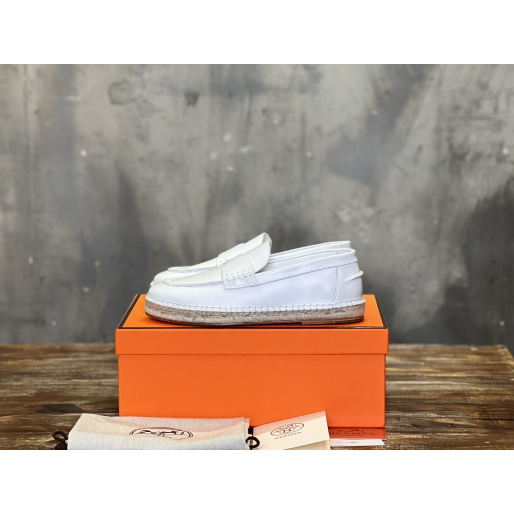 Alpargata TRIP Hermès em Couro Branco