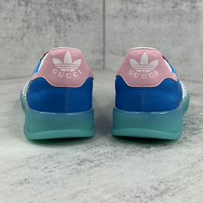 Tênis Gucci x Adidas Gazelle Azul/Vermelho/Rosa