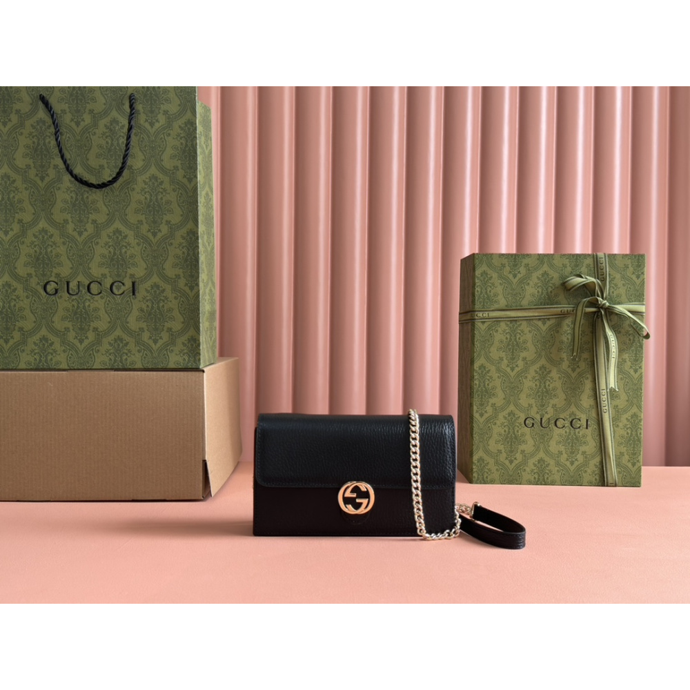 Bolsa Gucci Interlocking Woc 20x13x6cm (Preta, Cinza, Vermelha, Rosa)