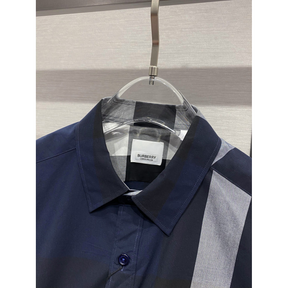 Camisa Burberry de algodão Check cor Azul