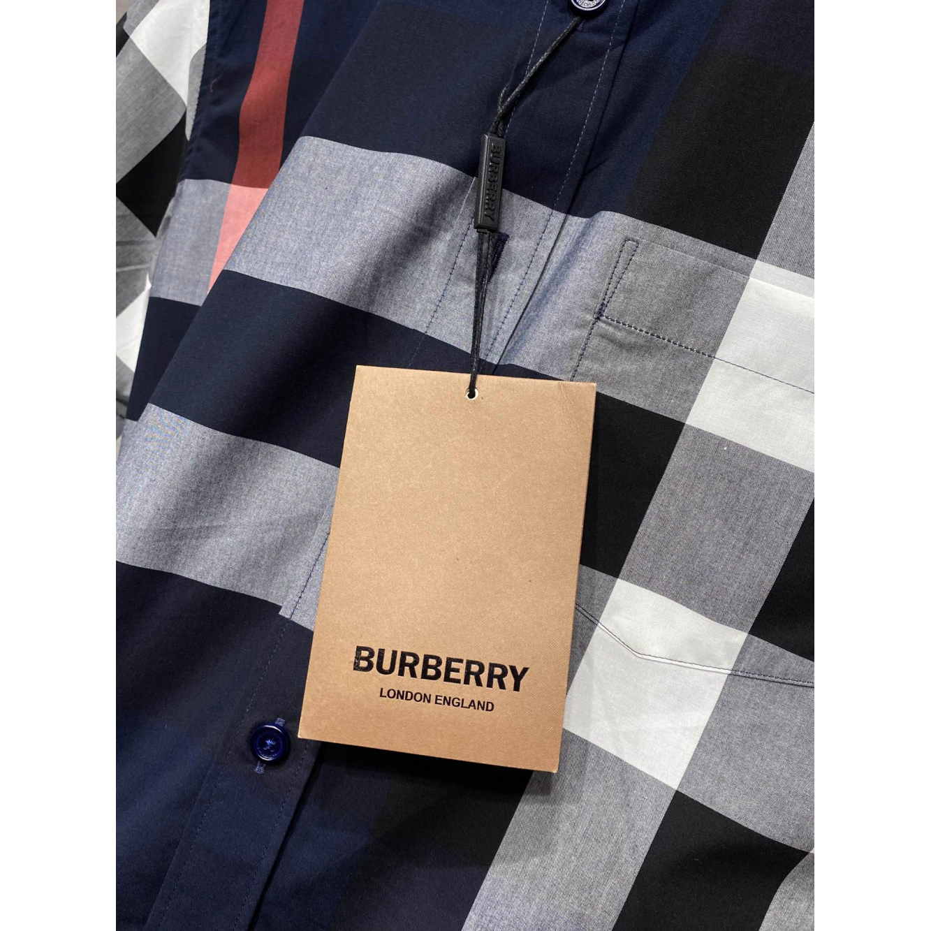 Camisa Burberry de algodão Check cor Azul