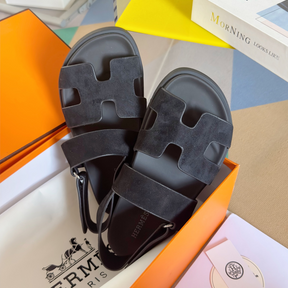Sandália Hermès Genius em Camurça Preto