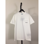 Camisa Prada em algodão com nome Bordado em Bolso Lateral Superior Branca