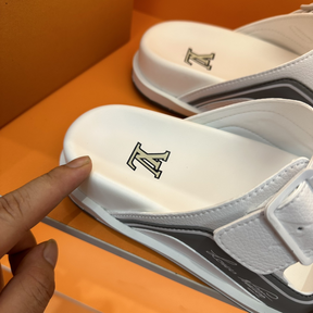Chinelo Lv Trainer Branco/Cinza